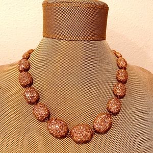 NATURAL PINK COLORED PAVE DIAMOND NECKLACE